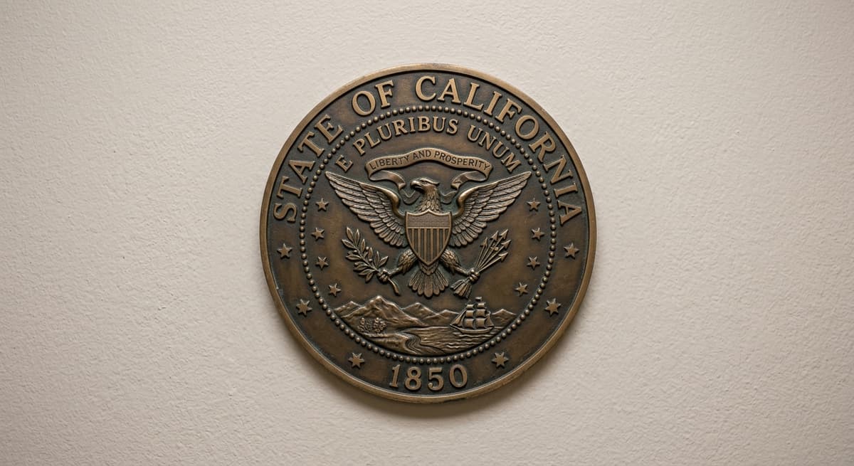 Pei state seal or government emblem on a wall