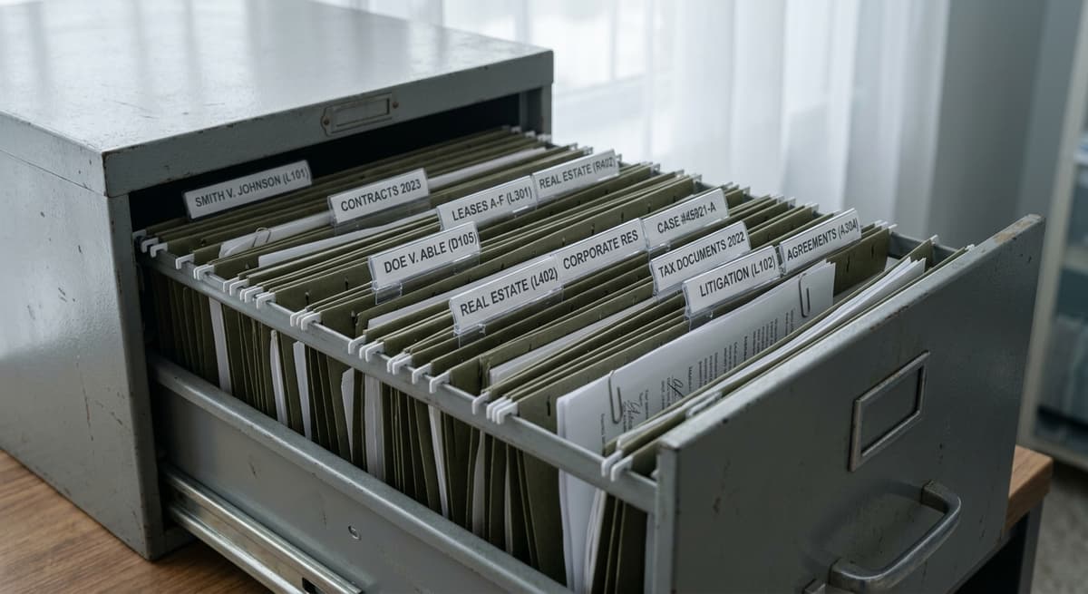 life sentence: filing cabinet with organized legal folders