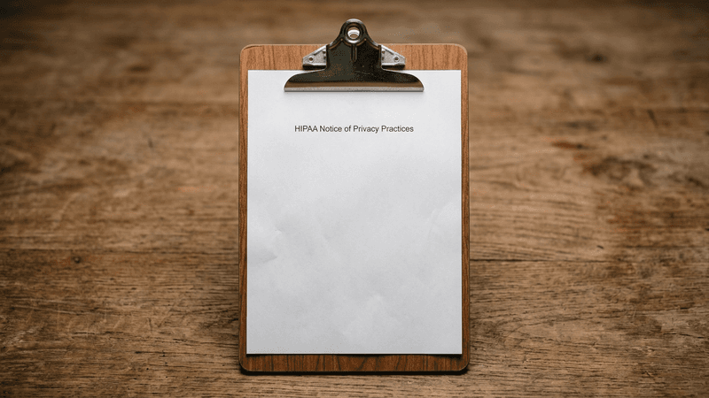Michigan hipaa notice of privacy practices document on a clipboard