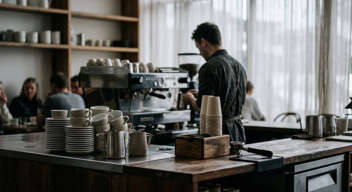 US coffee shop barista station