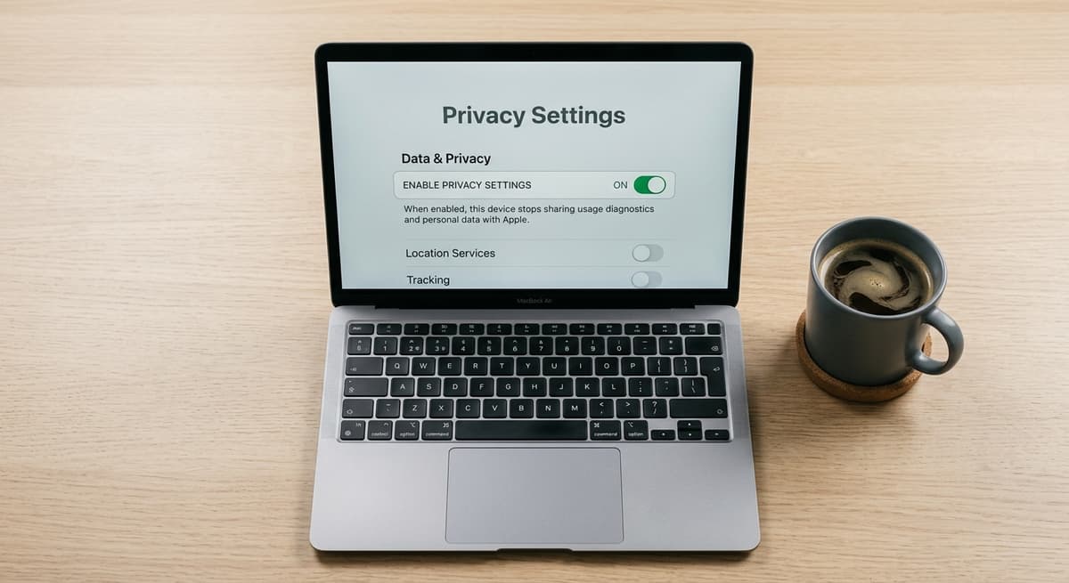 Laptop showing privacy settings representing Virginia Consumer Data Protection Act rights