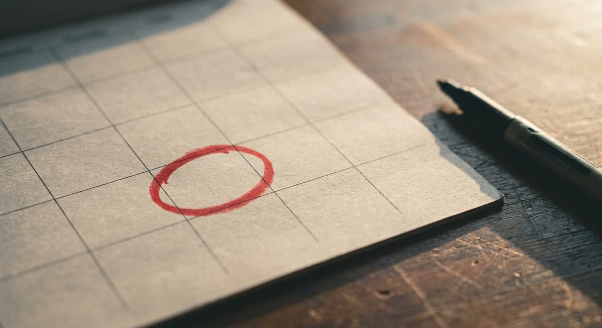 un calendario de pared con una fecha marcada con circulo rojo sobre un escritorio