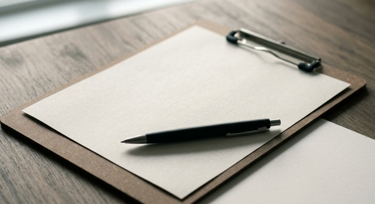 un formulario de reclamo por lesiones en blanco sobre un portapapeles con un boligrafo