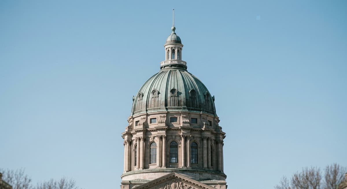 a state capitol building dome against a clear sky