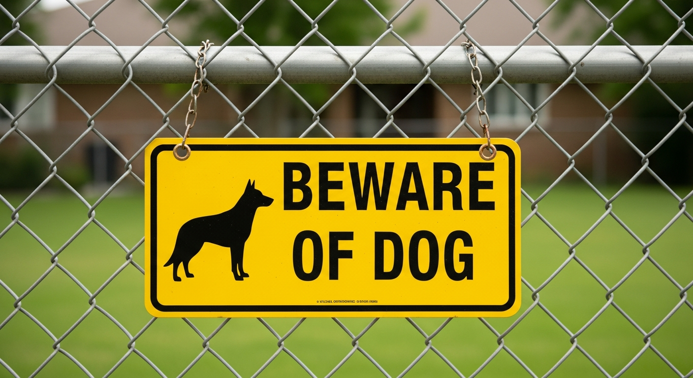 Beware of Dog warning sign