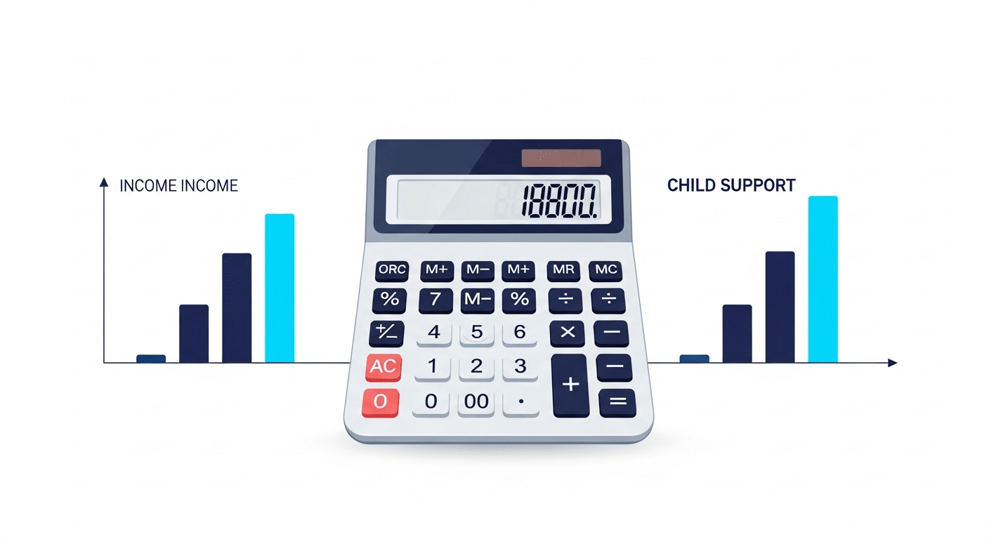 Oregon child support calculation illustration showing income shares model and support guidelines
