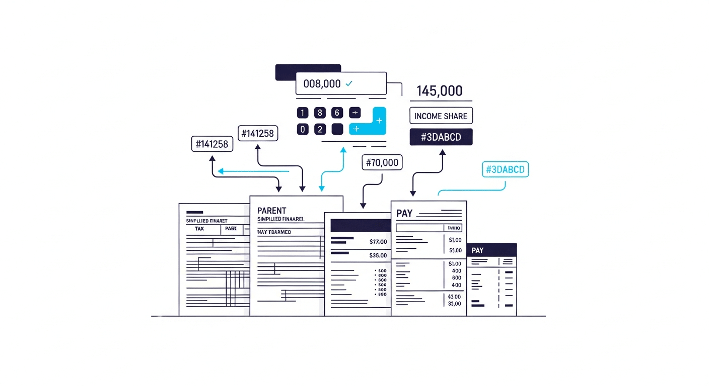 Pennsylvania child support calculation using income shares model with parental financial documentation
